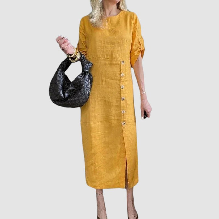 JEAN | COTTON LINEN MIDI DRESS