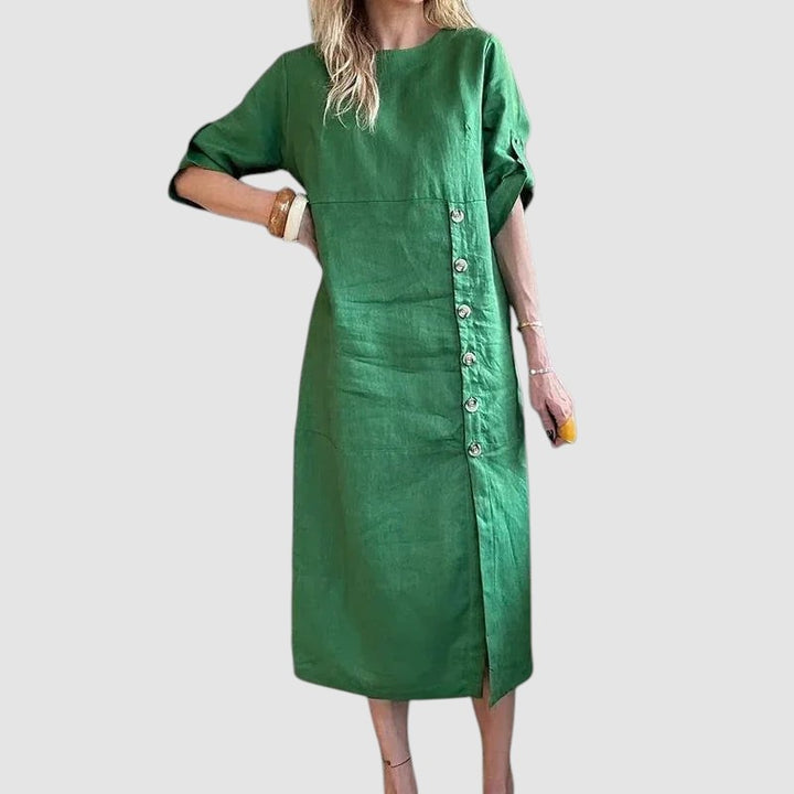 JEAN | COTTON LINEN MIDI DRESS