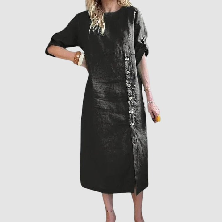 JEAN | COTTON LINEN MIDI DRESS