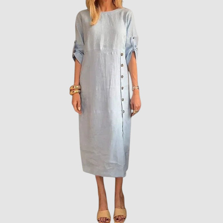 JEAN | COTTON LINEN MIDI DRESS