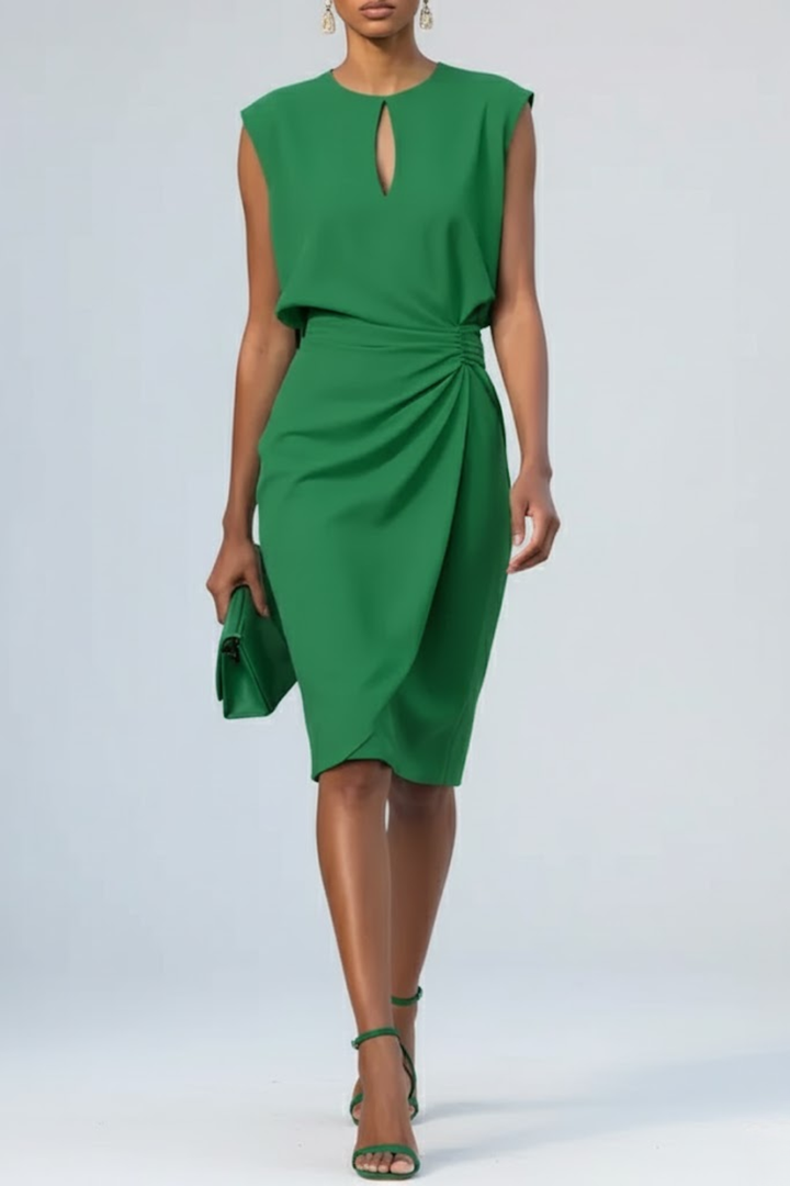 JANICE | GATHERED WAIST MIDI DRESS
