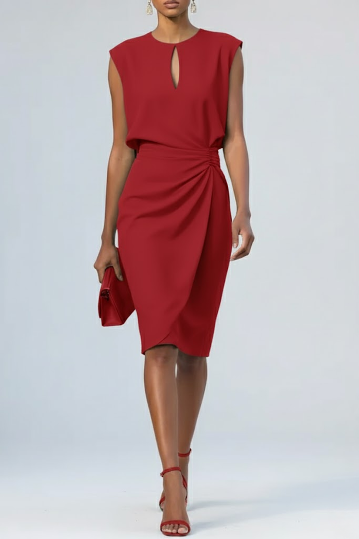 JANICE | GATHERED WAIST MIDI DRESS