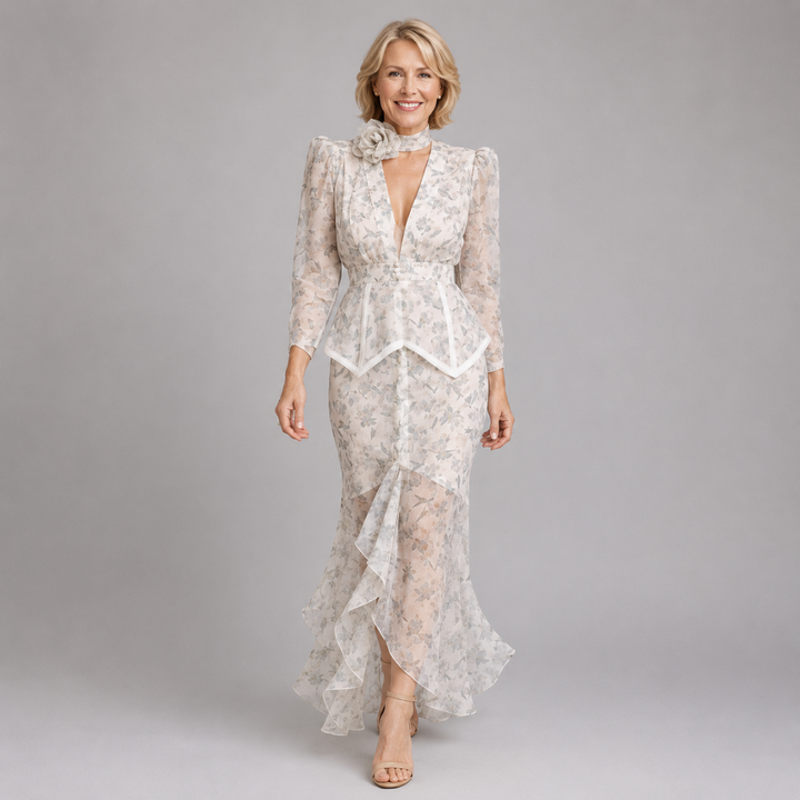MILDRED | FLORAL CHIFFON MAXI DRESS