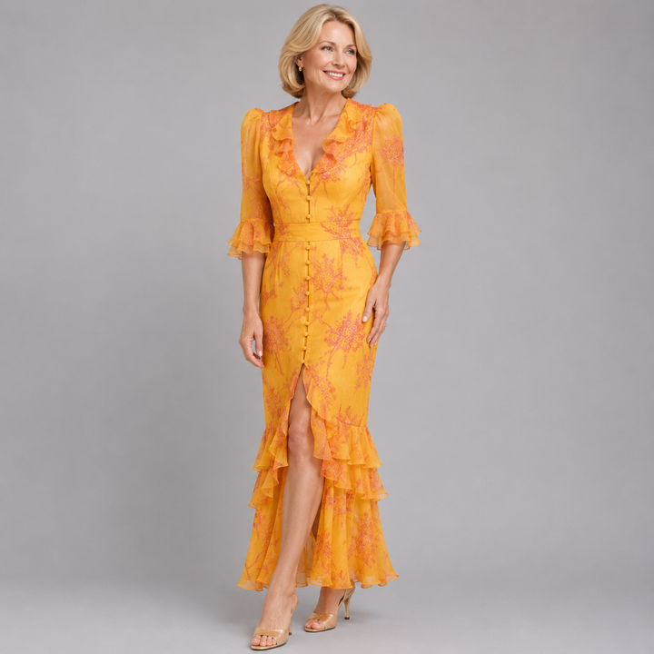 MILDRED | FLORAL CHIFFON MAXI DRESS
