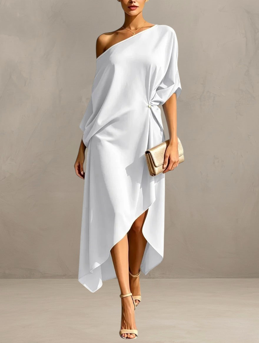 CAMILA | ASYMMETRIC MIDI DRESS