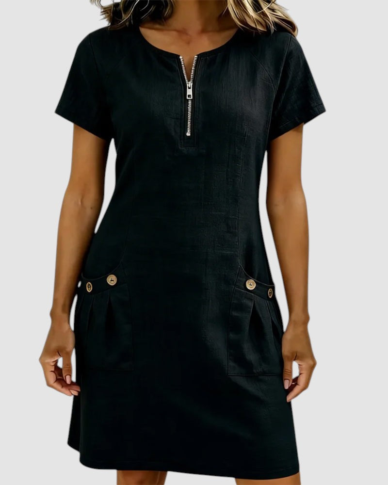 HILLARY | LINEN-BLEND SUMMER DRESS