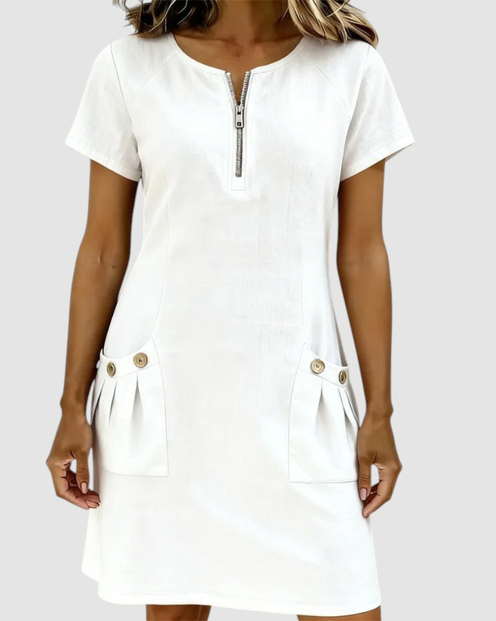 HILLARY | LINEN-BLEND SUMMER DRESS