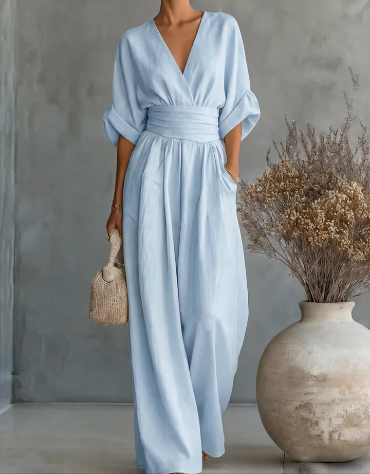 DANIELA | WIDE-LEG V-NECK JUMPSUIT