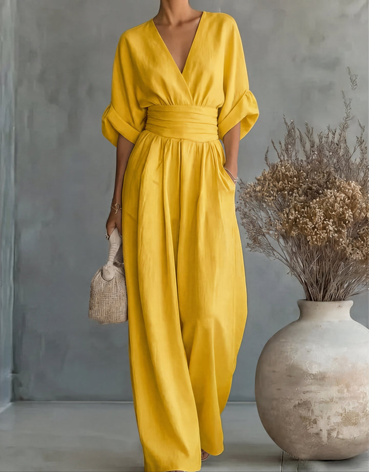 DANIELA | WIDE-LEG V-NECK JUMPSUIT