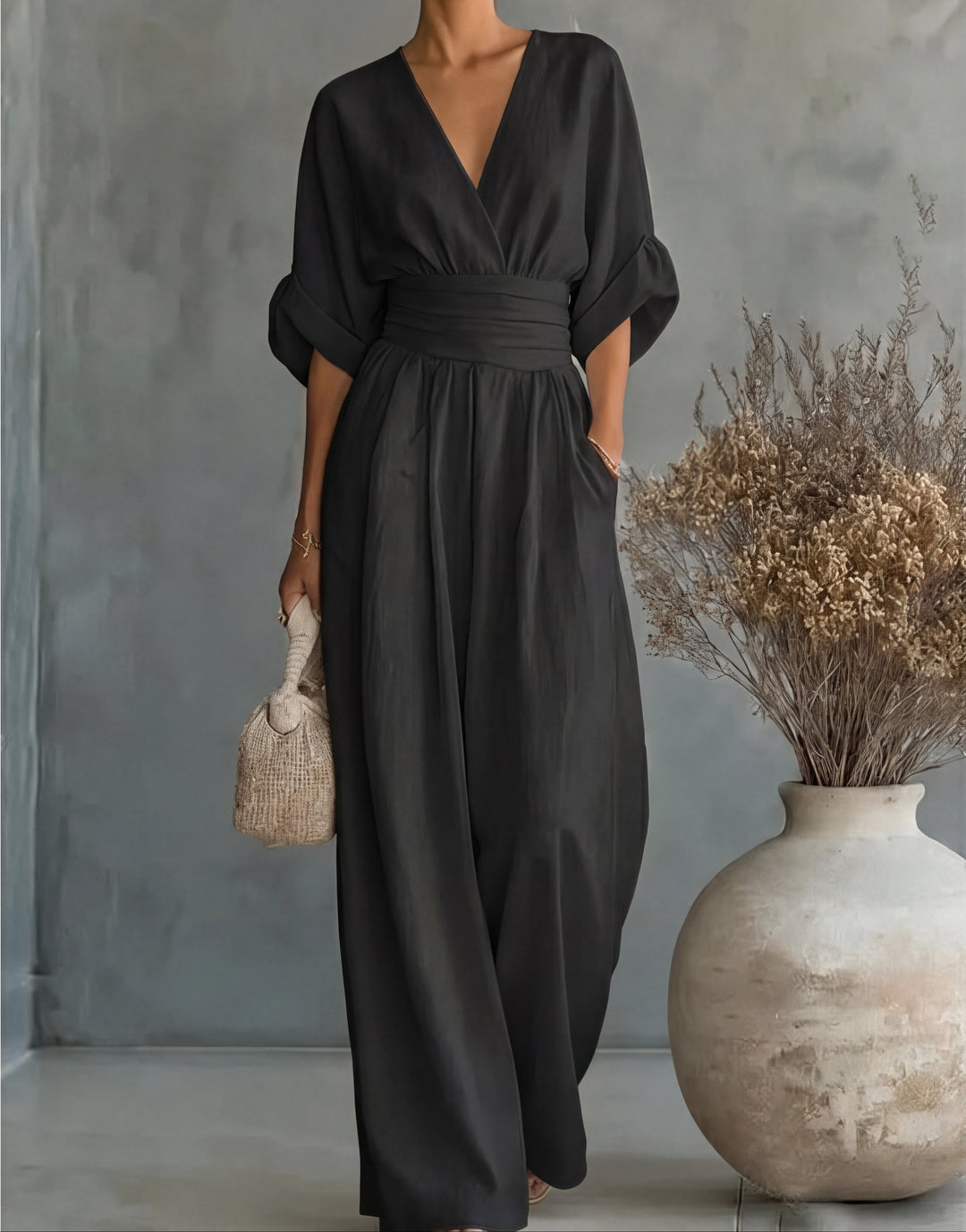 DANIELA | WIDE-LEG V-NECK JUMPSUIT