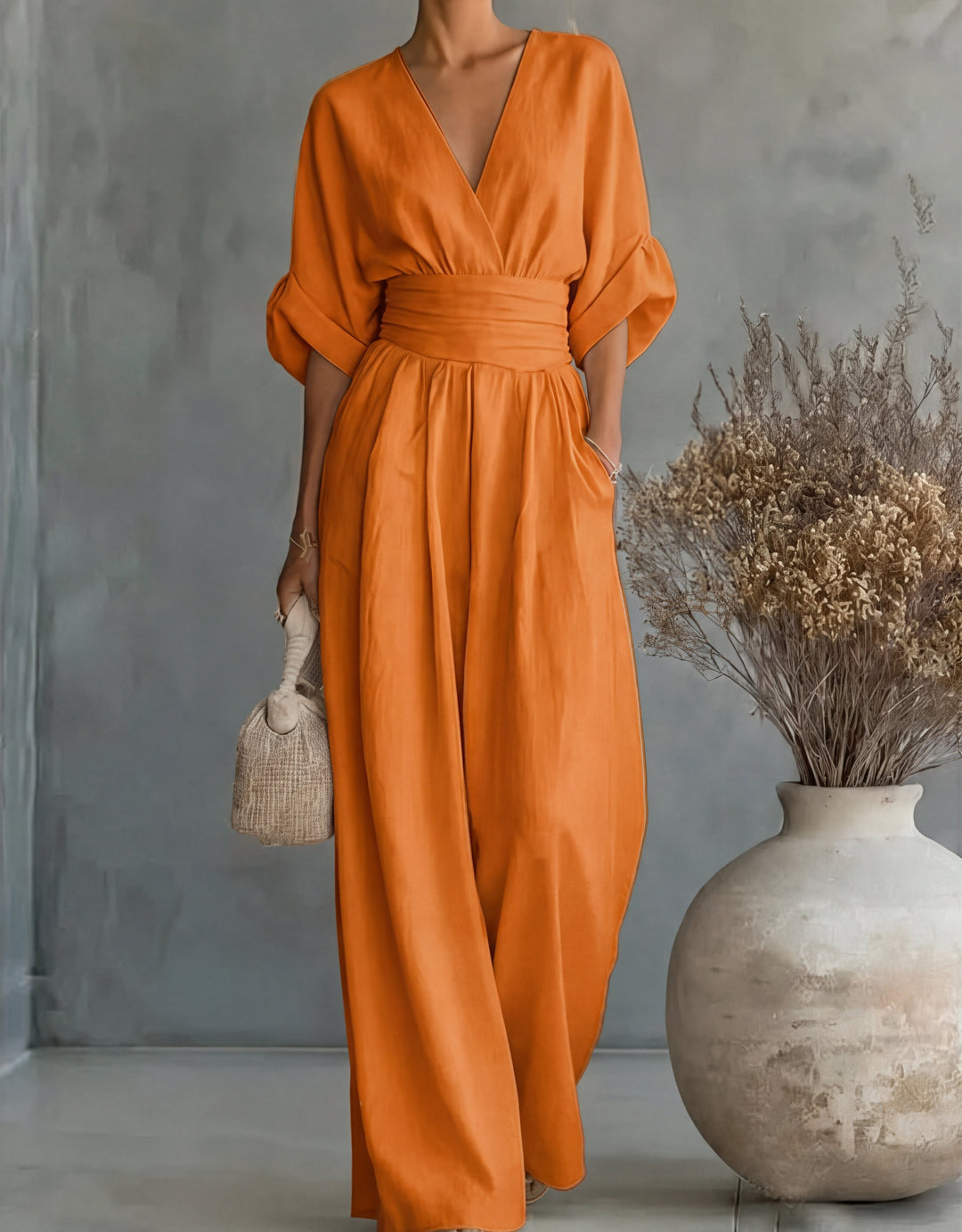 DANIELA | WIDE-LEG V-NECK JUMPSUIT