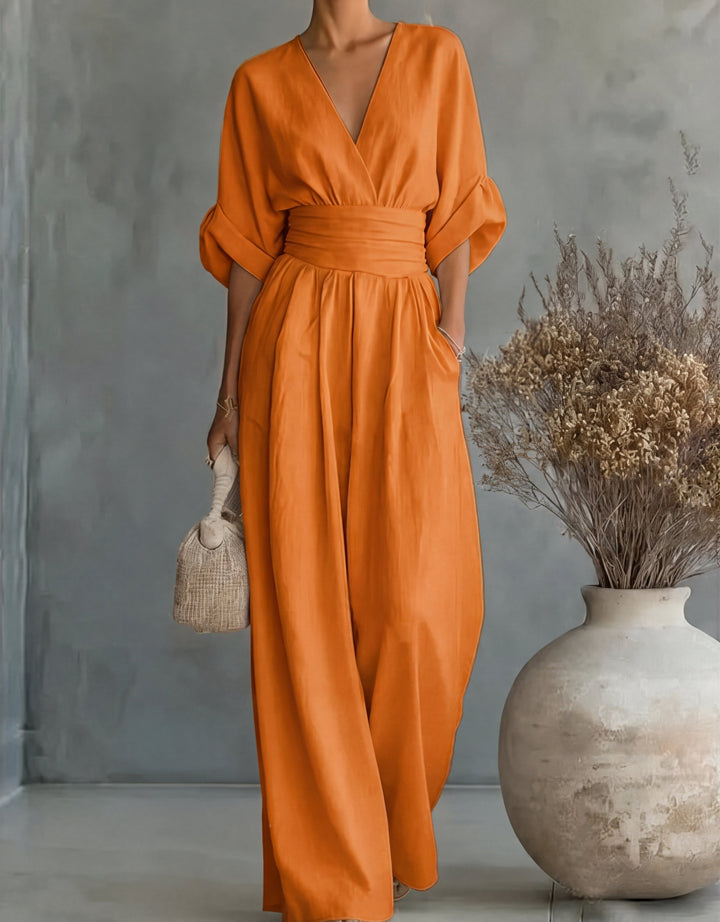 DANIELA | WIDE-LEG V-NECK JUMPSUIT