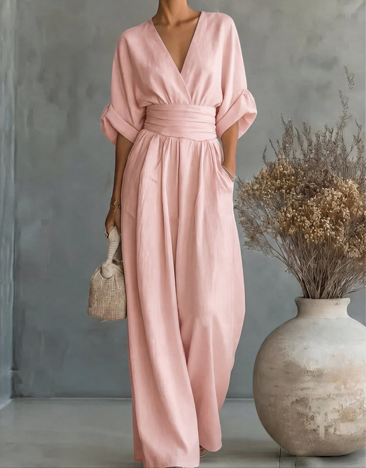 DANIELA | WIDE-LEG V-NECK JUMPSUIT