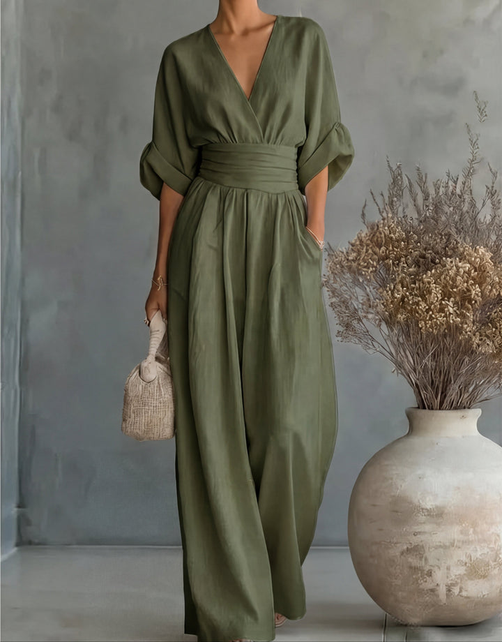 DANIELA | WIDE-LEG V-NECK JUMPSUIT