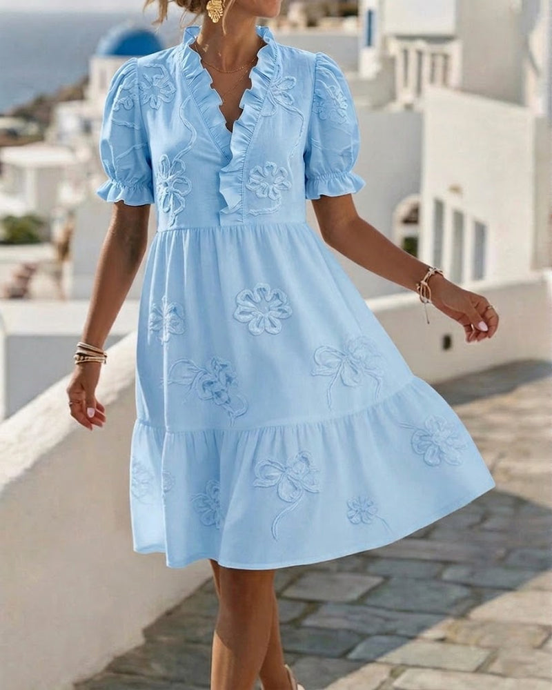 PAIGE | FLORAL PUFF SLEEVE DRESS