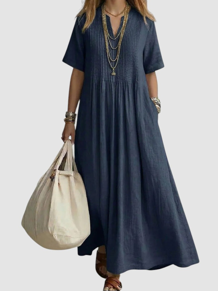 NAYELA | FLOWING PLEATED MIDI DRESS