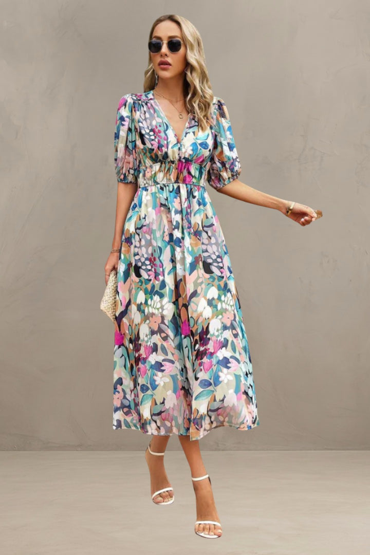 ASTELLA | FLATTERING FLORAL MIDI DRESS