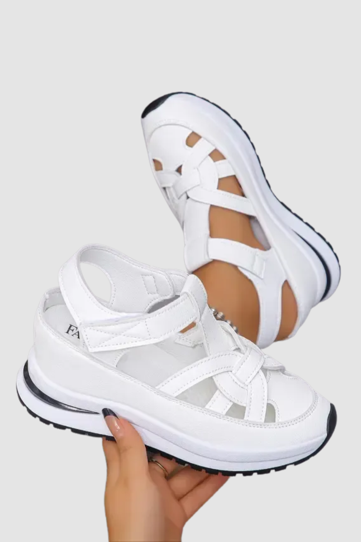 STACY | Comfort Wedge Sandals- Adjustable Velcro Design