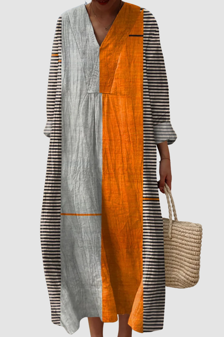 JADY | VINTAGE BOHO GEOMETRY ART PRINT CASUAL DRESS