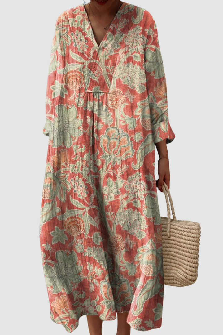 LIS | VINTAGE LOVELY FLORAL ART PRINT DRESS