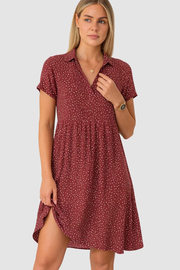 Women’s Dress – Short-Sleeved Midi, Light & Stylish