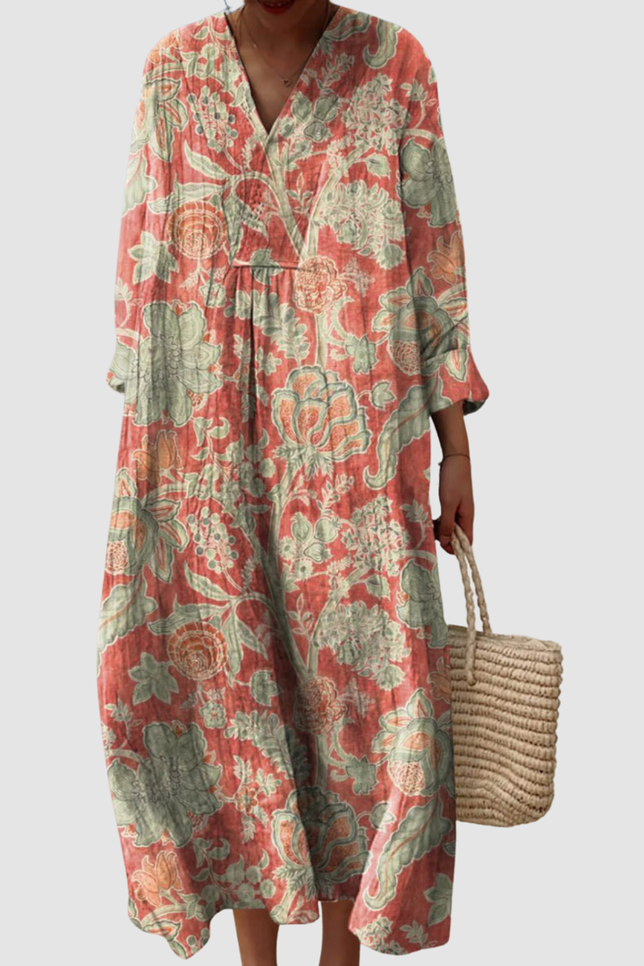 MAJESTIC | VINTAGE LOVELY FLORAL ART PRINT DRESS