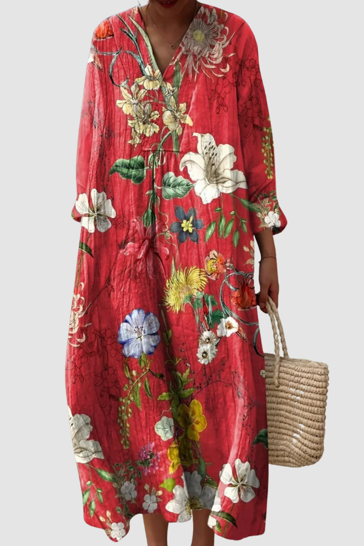 TANNY | VINTAGE LOVELY FLORAL ART PRINT DRESS