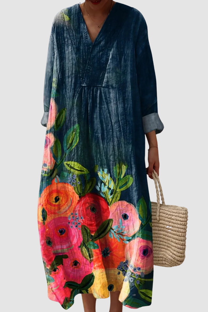 LIDA | FLOWER ART PRINT CASUAL DRESS