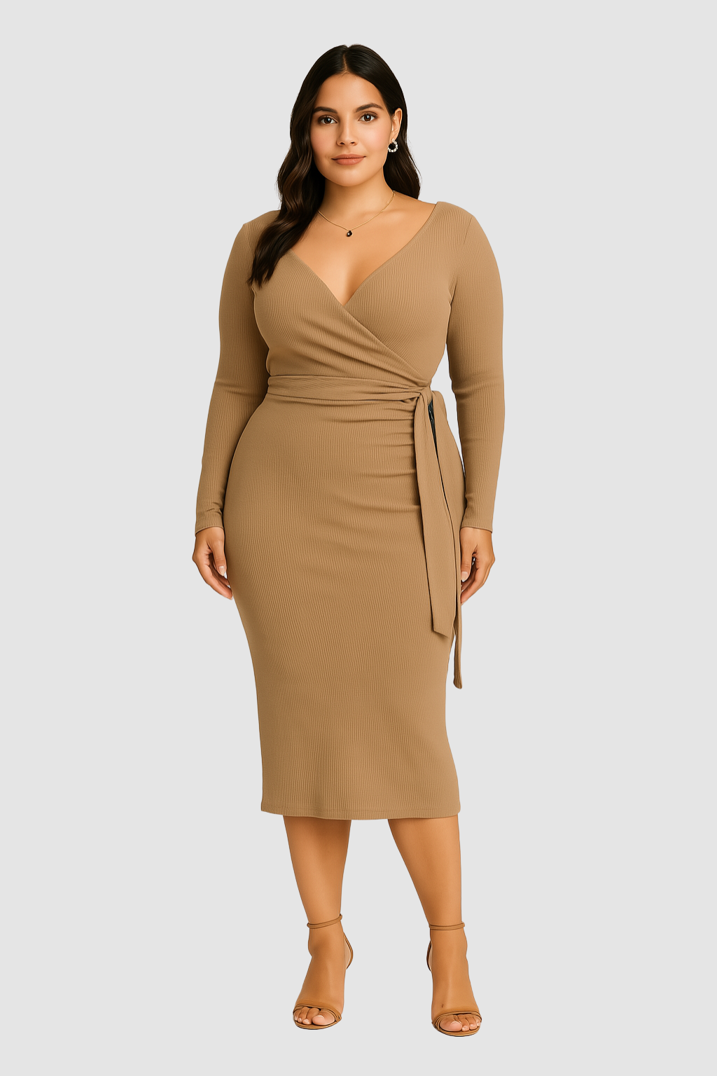 Women’s Dress – Pleated-Look, Elegant & Slimming