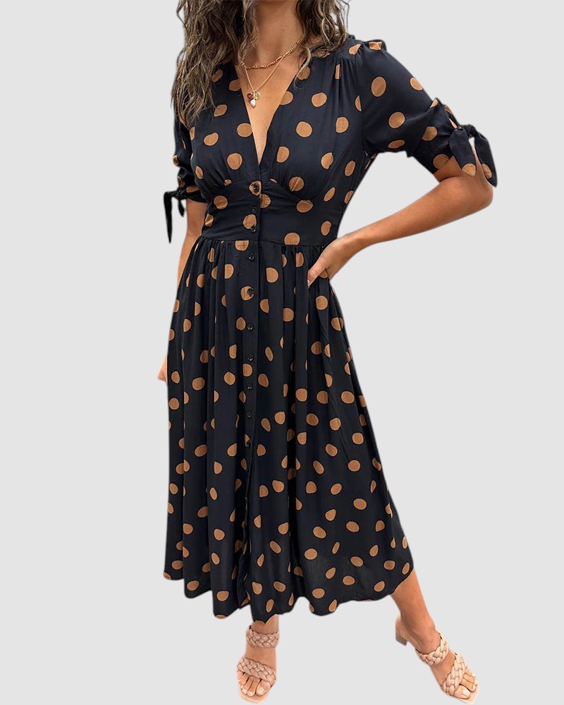 VICTORIA | POLKA DOT MIDI DRESS