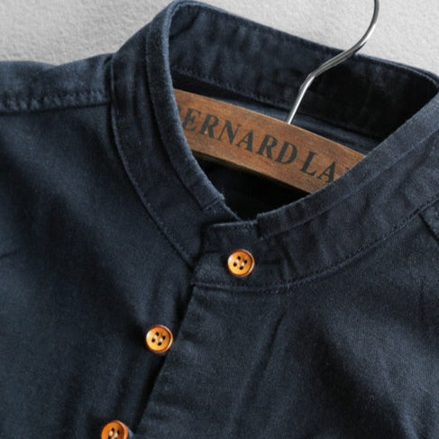 JOSHUA | STAND COLLAR LINEN SHIRT