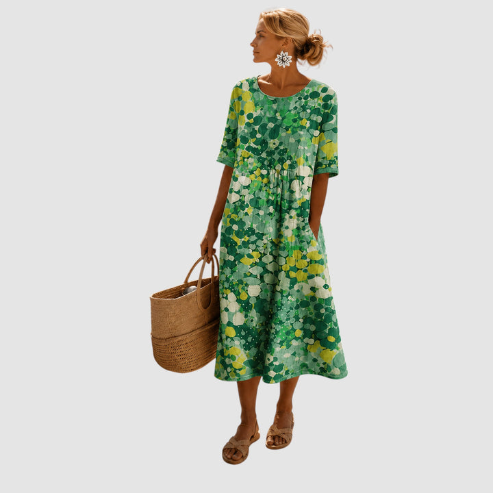 ELIANA | FLOWING FLORAL MIDI DRESS