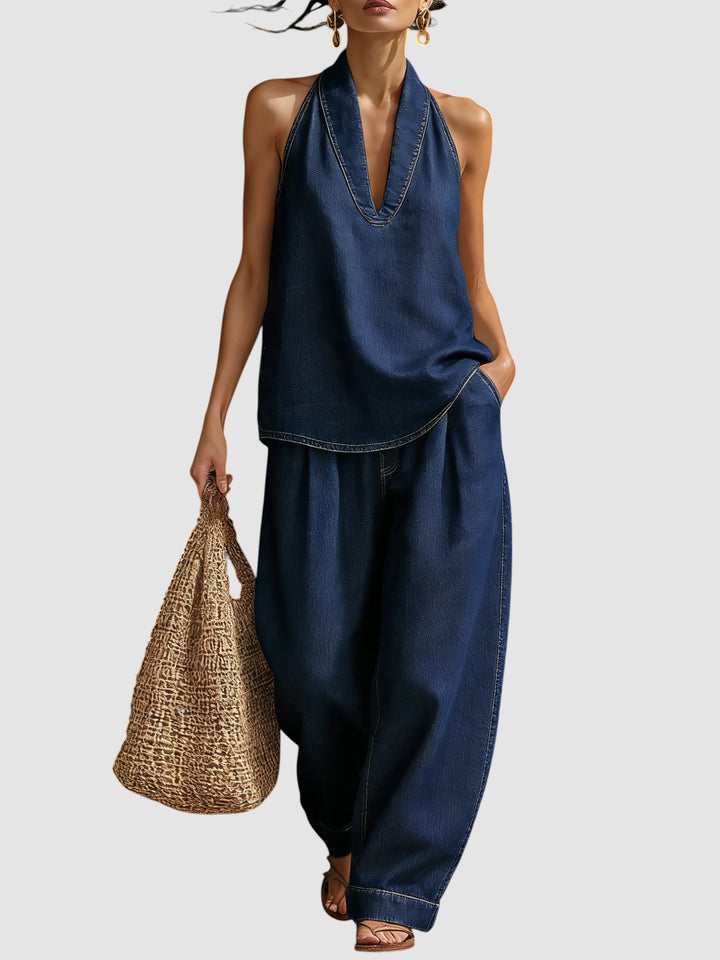 MIRELLE | MINIMALIST DENIM TWO-PIECE SET