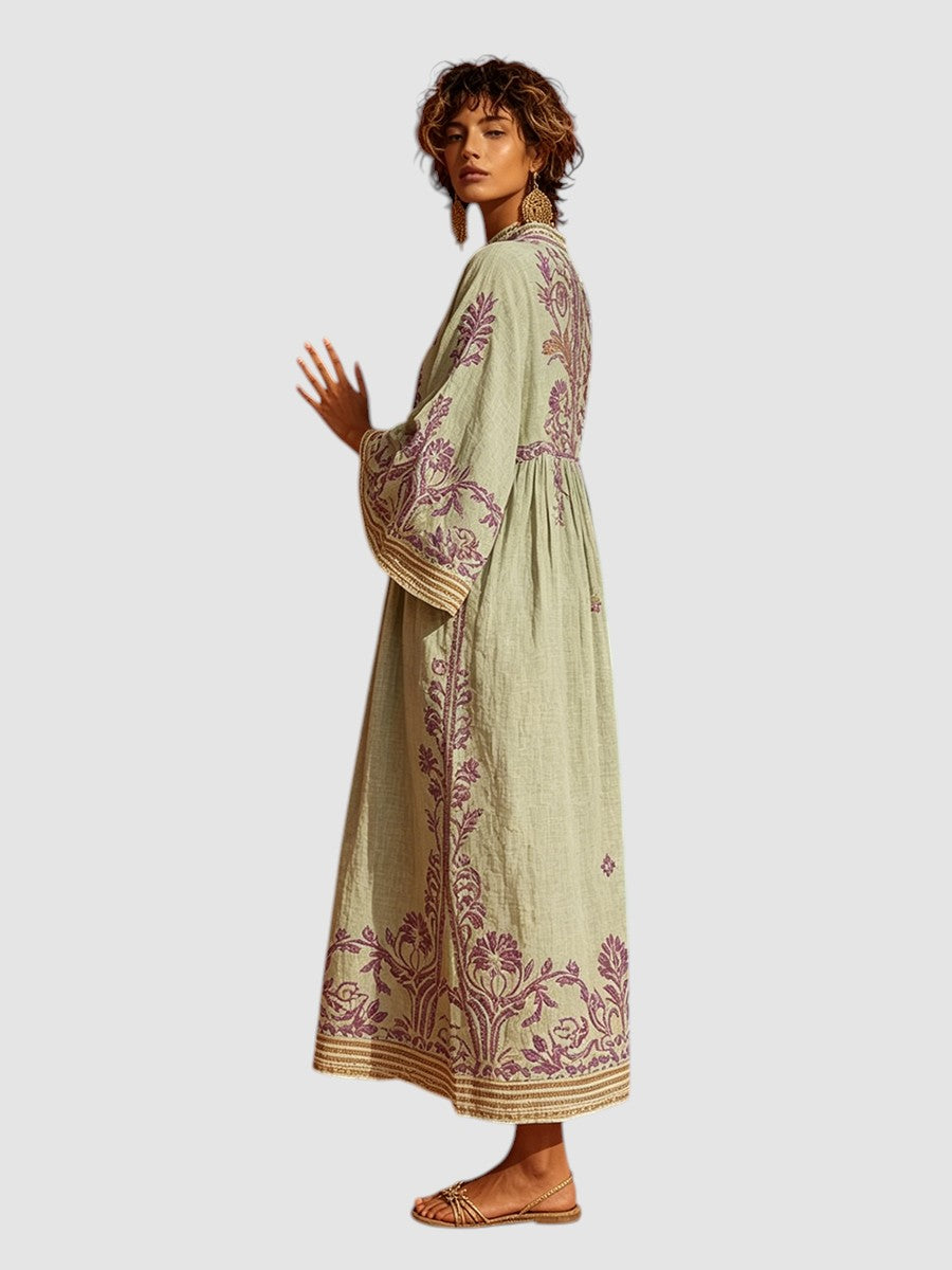 CELESTINA | EMBROIDERED BOHO MAXI DRESS