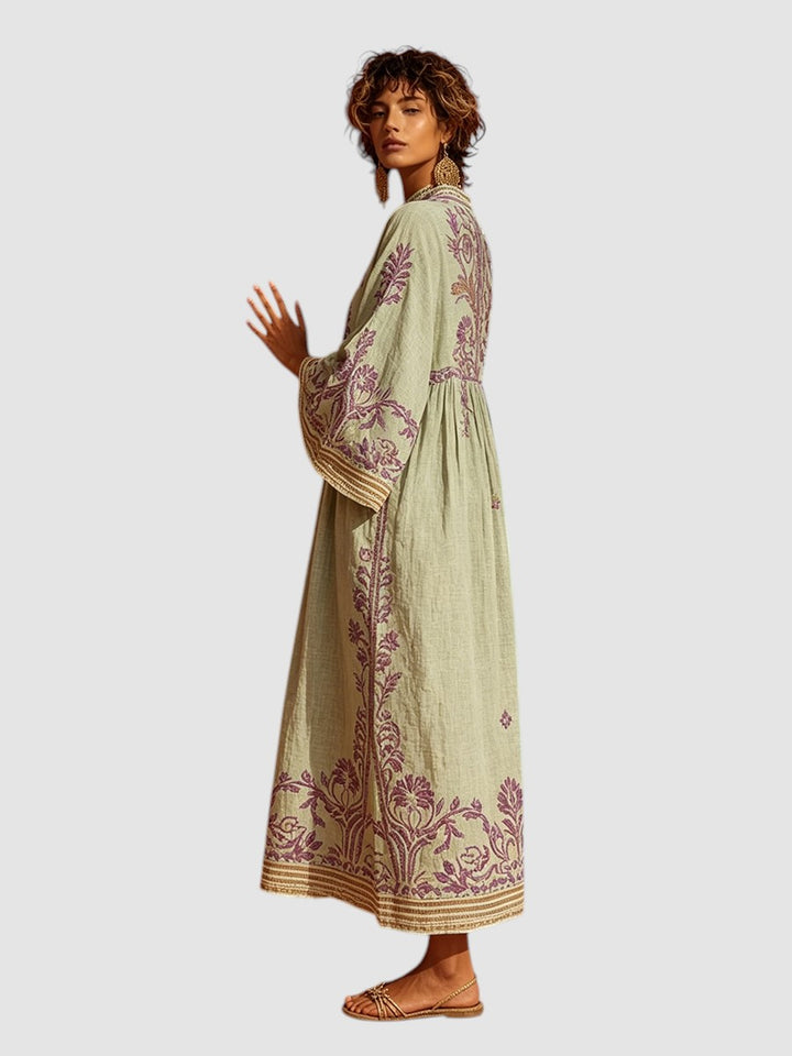 CELESTINA | EMBROIDERED BOHO MAXI DRESS