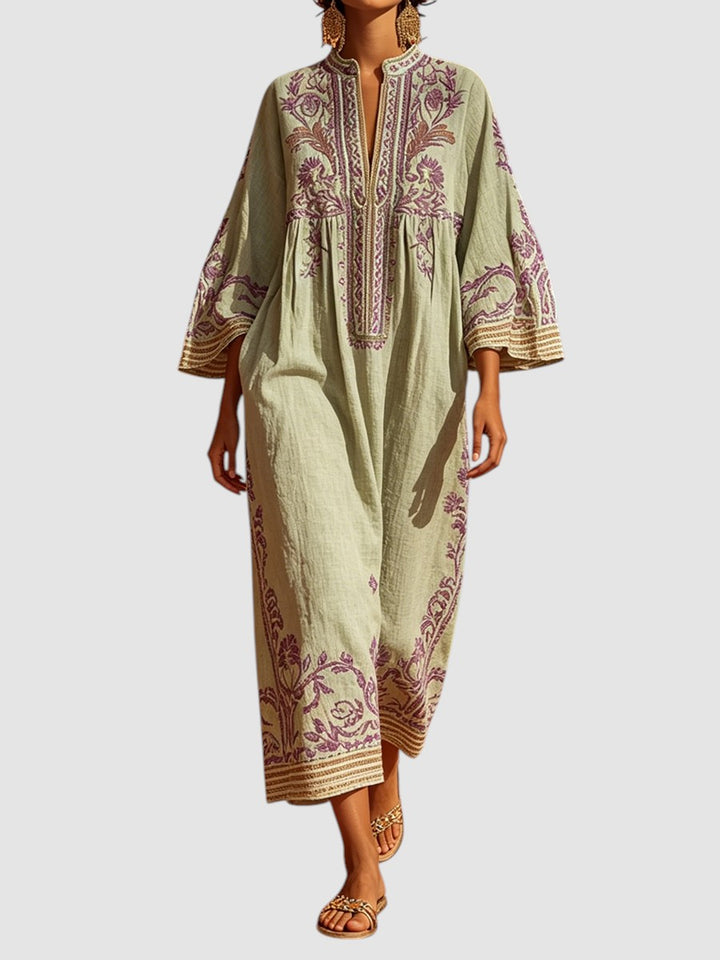 CELESTINA | EMBROIDERED BOHO MAXI DRESS