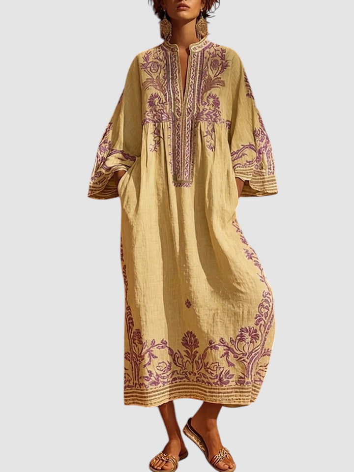 CELESTINA | EMBROIDERED BOHO MAXI DRESS