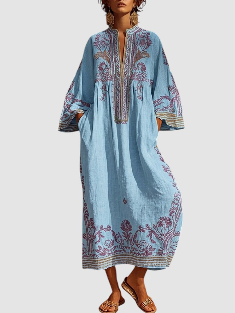 CELESTINA | EMBROIDERED BOHO MAXI DRESS