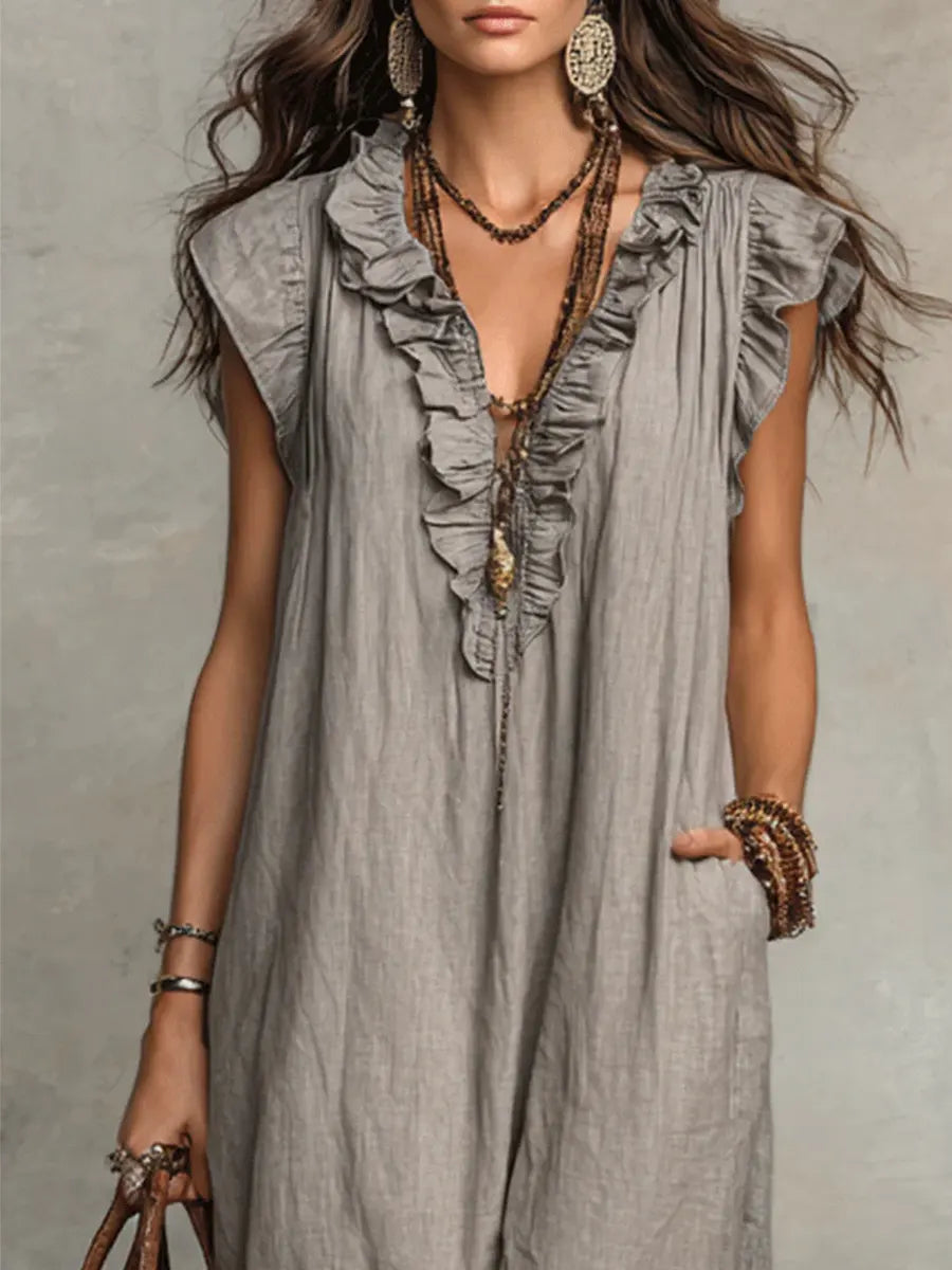 EDNA | BOHEMIAN LINEN COTTON MAXI DRESS
