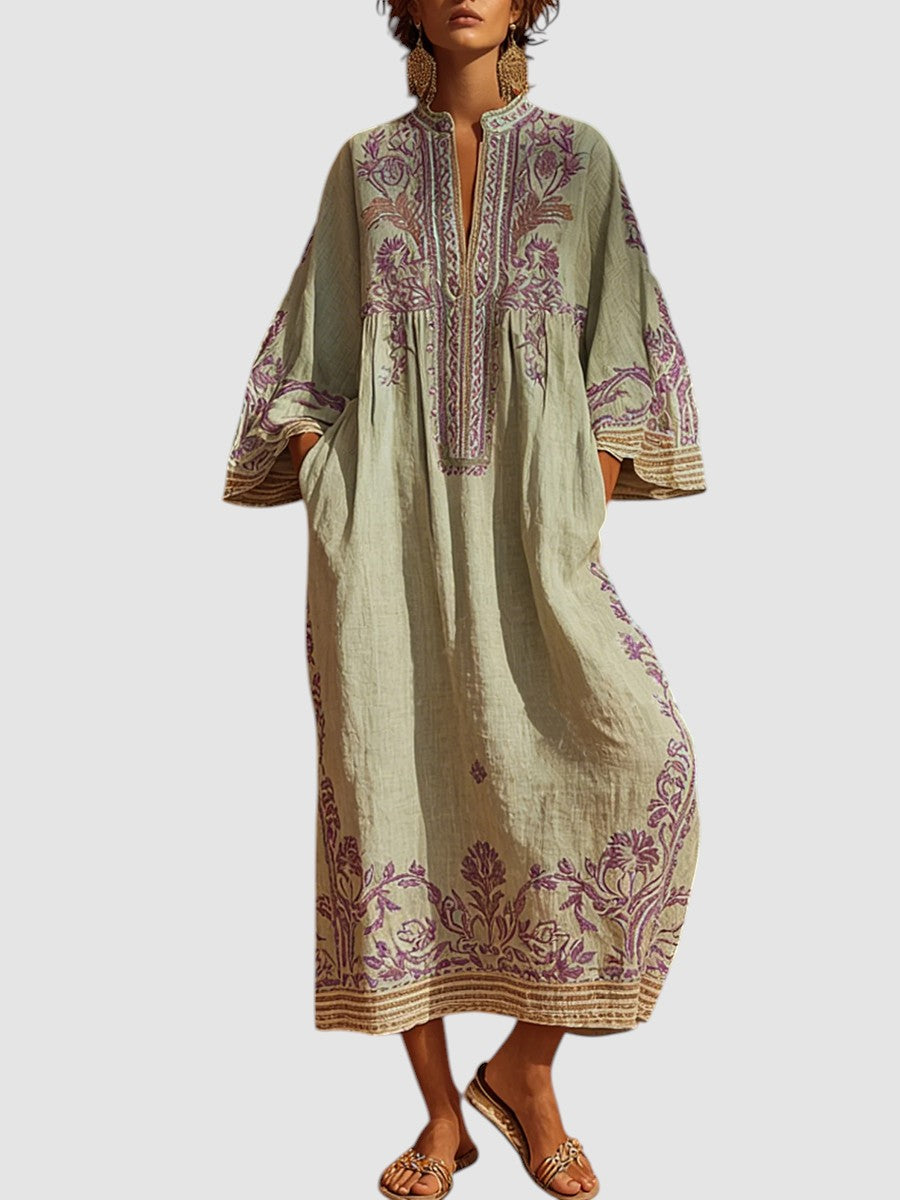 CELESTINA | EMBROIDERED BOHO MAXI DRESS