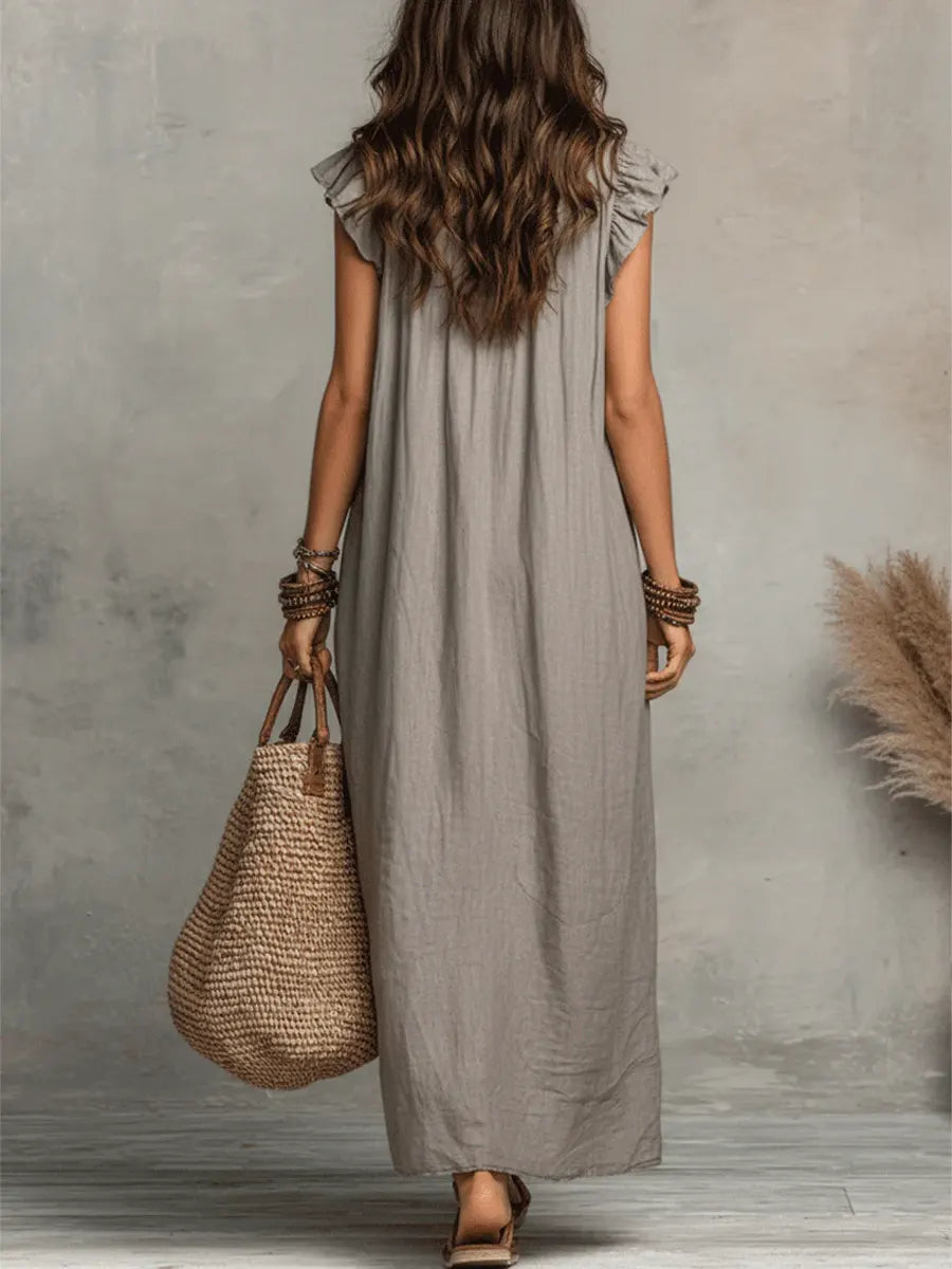 EDNA | BOHEMIAN LINEN COTTON MAXI DRESS