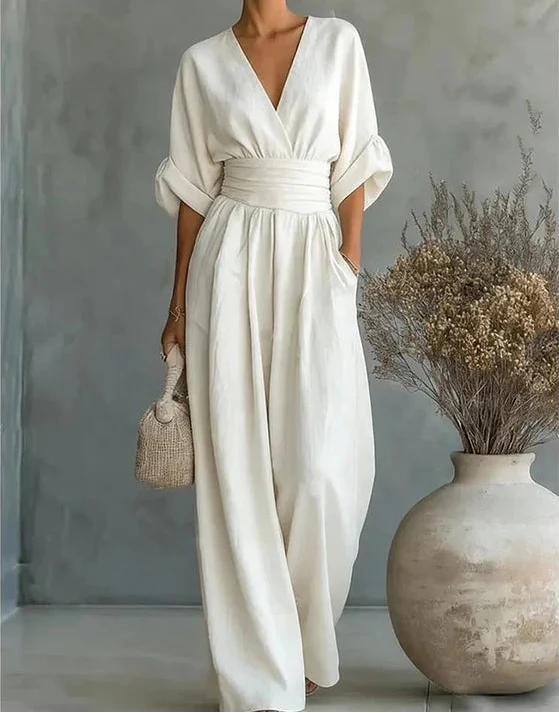 DANIELA | WIDE-LEG V-NECK JUMPSUIT
