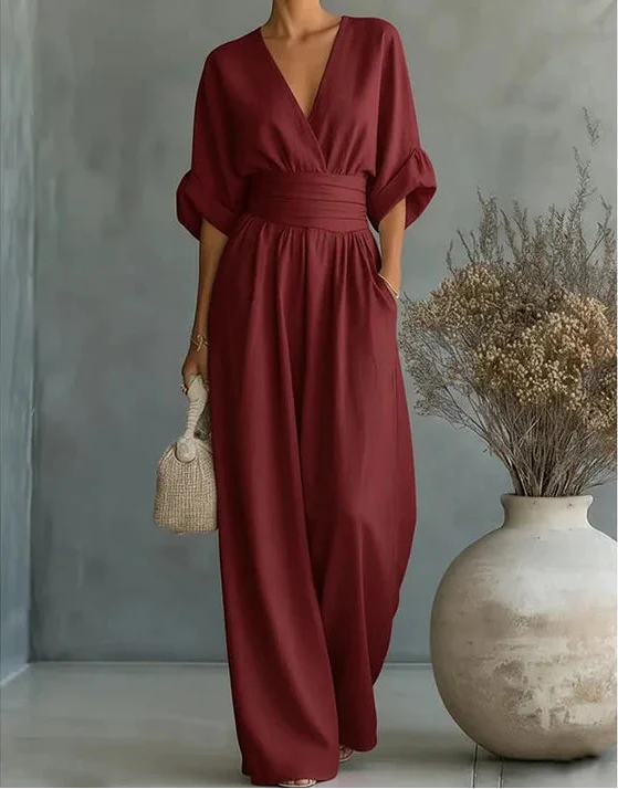 DANIELA | WIDE-LEG V-NECK JUMPSUIT