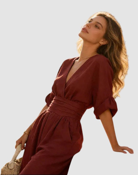 DANIELA | WIDE-LEG V-NECK JUMPSUIT